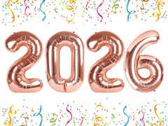 Mluchee Number 2026 balloon in rose gold, perfect for photo-worthy 40-inch decorations.