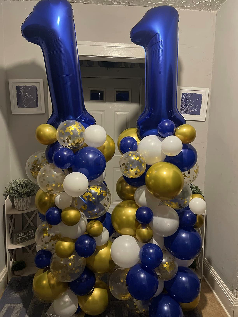 Mluchee 40in navy blue number balloon embossed edge detail for premium visuals.