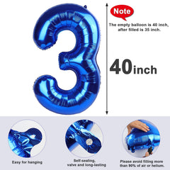 Mluchee number balloon used as a photo prop in navy blue
