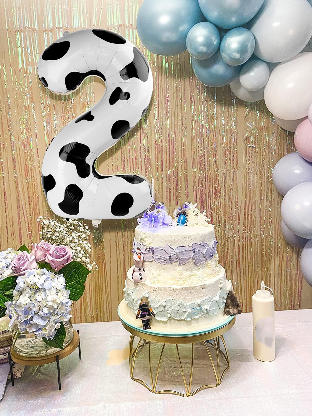 Mluchee Numbers Balloon 3 40-inch white and black balloon arrangement centerpiece