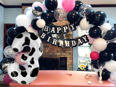 Mluchee Numbers Balloon 3 40-inch white and black wall arch for celebrations