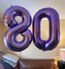 Mluchee 40-inch purple numbers balloon ideal as photo booth prop