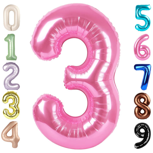 Mluchee 40-inch pink numbers balloon creates a striking birthday centerpiece and photo backdrop.