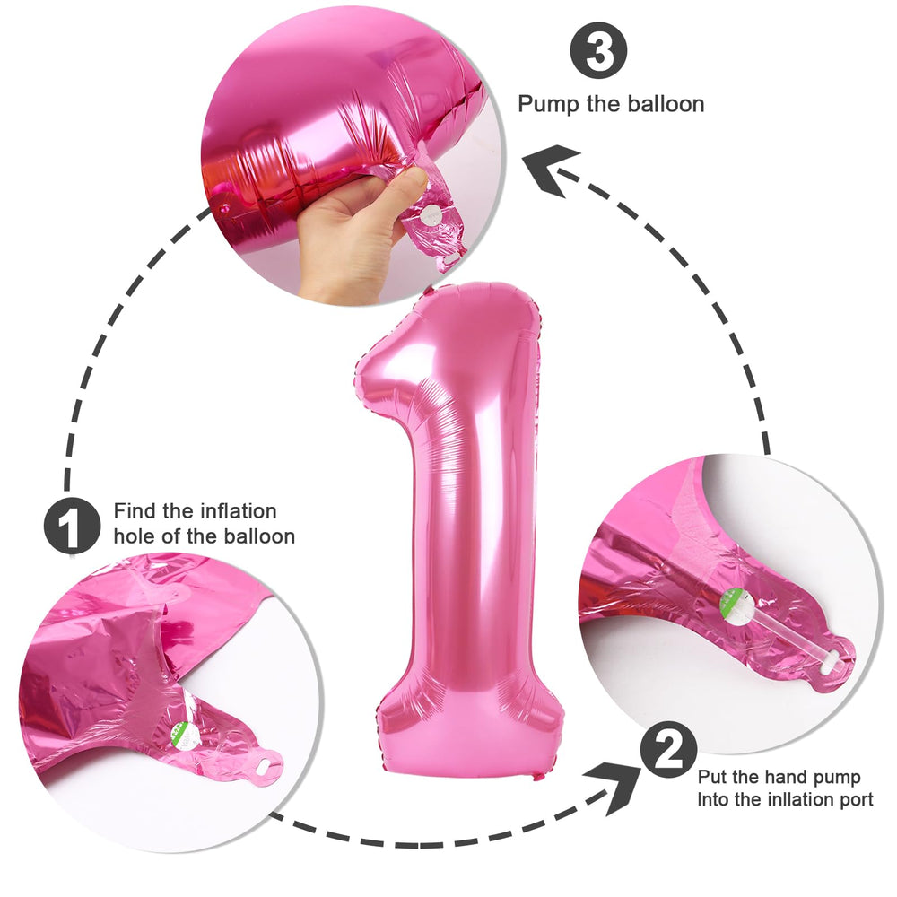 Mluchee pink 40-inch number balloon easy DIY decorating