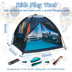 Mnagant play tent includes carry bag for easy storage and transport.