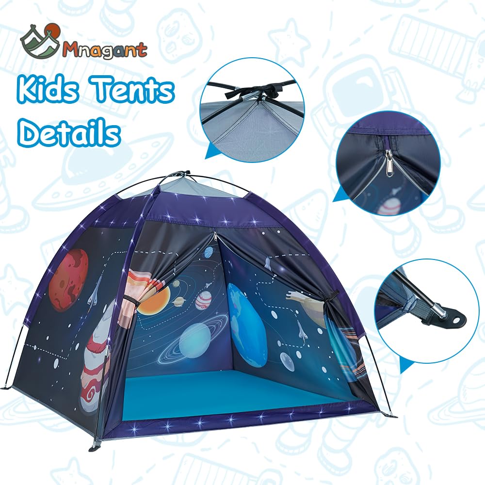 Mnagant Space World Play Tent kids playing—space for up to three children at once.
