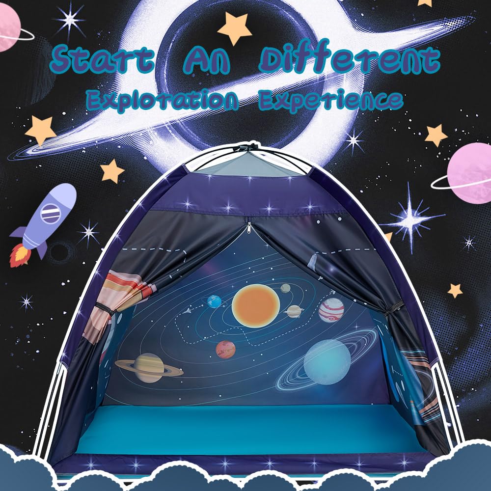 Mnagant Space World Play Tent open entrance—easy access for kids to enter and explore.