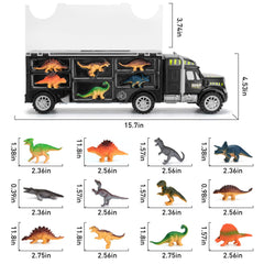 Mobius Toys Dinosaur Truck Carrier detachable trailer in use for play setups
