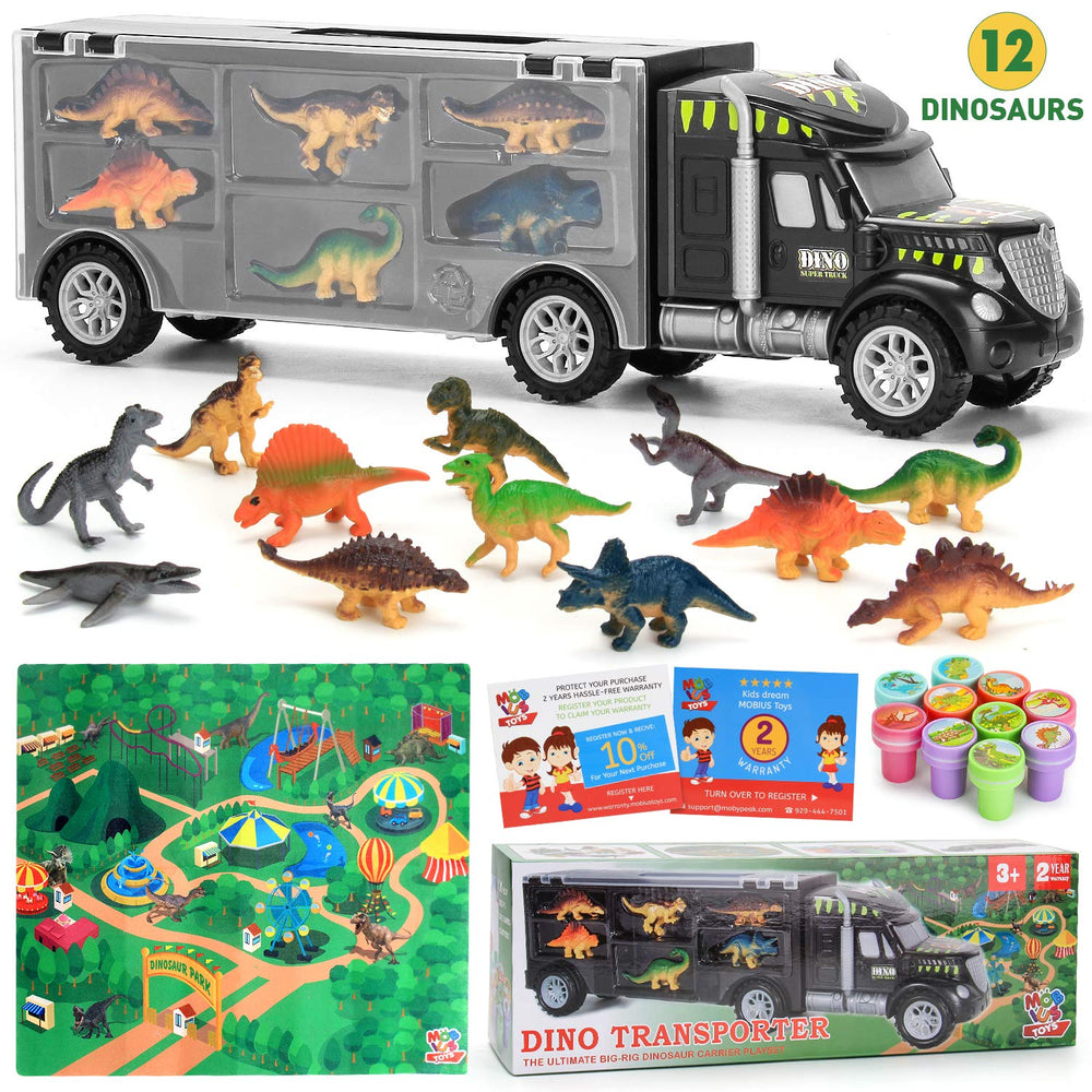 Mobius Toys Dinosaur Truck Carrier storage gift box, ready for gifting