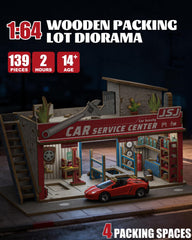 MOCBURIKU 164-scale diorama LED strip illuminating details day and night.