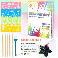 Mocoosy scratch art stencils guiding fun designs for kids
