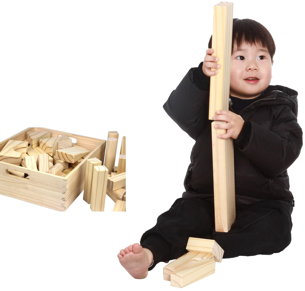 MOD Complete classroom wood blocks setup for hands-on STEAM activities.