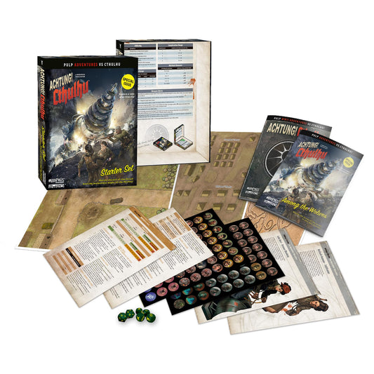 Modiphius Achtung! Cthulhu Starter Set front cover for instant cinematic immersion