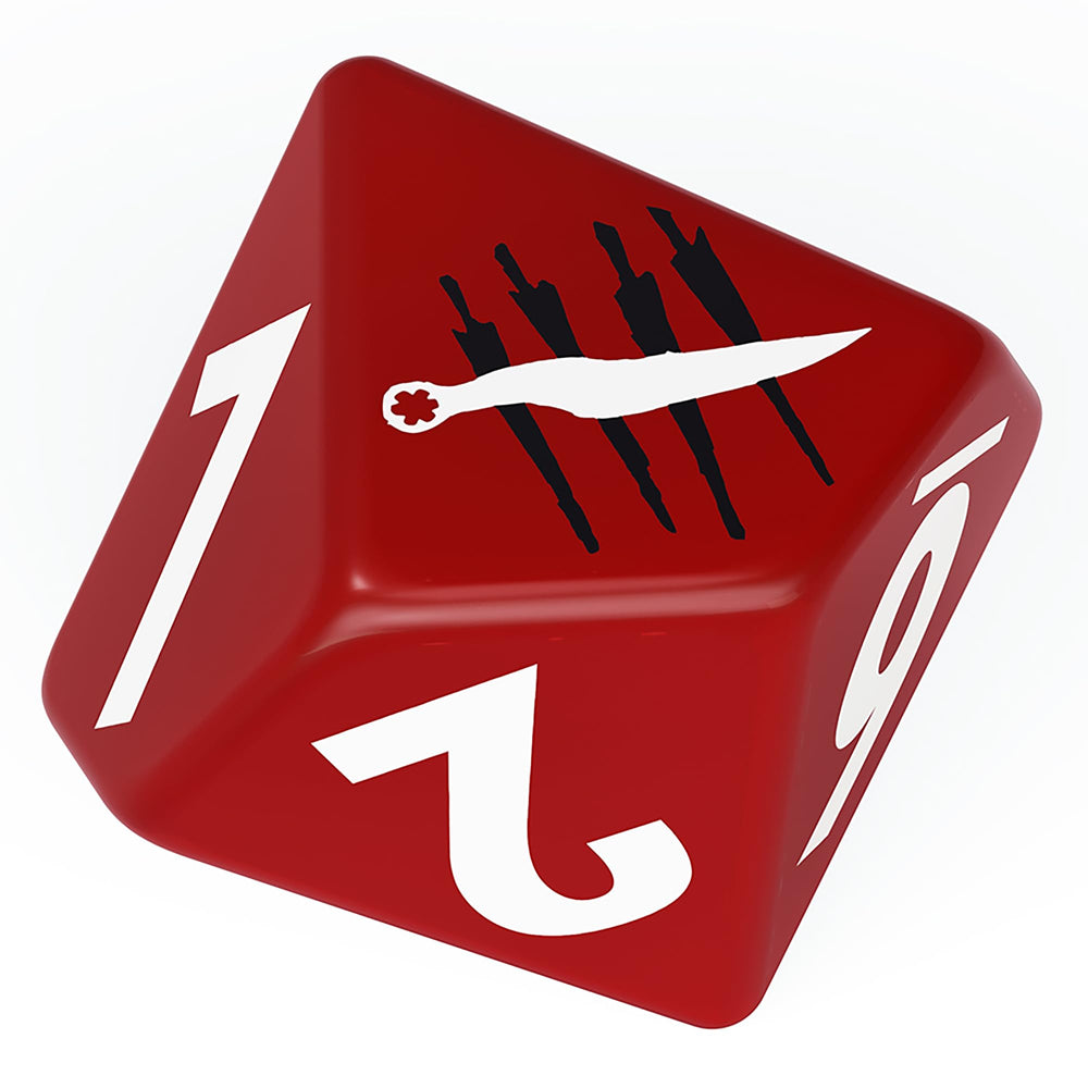 Modiphius Fallout Factions The Disciples engraved dice feature distinctive battle-ready design.