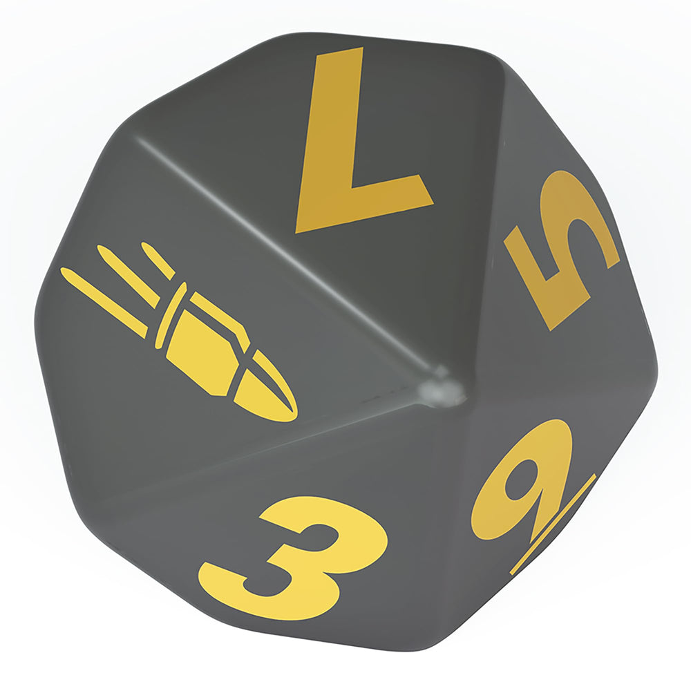 Modiphius Operators luck dice set shows 4 dice for luck-based outcomes.