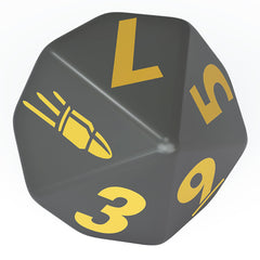 Modiphius Operators luck dice set shows 4 dice for luck-based outcomes.