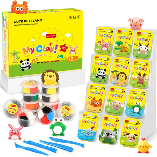 MOEVERLIW air dry clay kitβ12 portable packs for mess-free crafting on the go.
