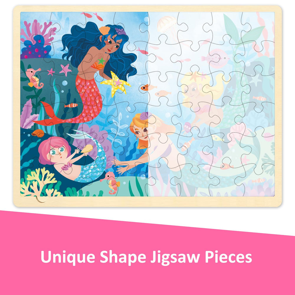 MoinKidz wooden puzzle tray storage keeps all 48 pieces organized and ready for play