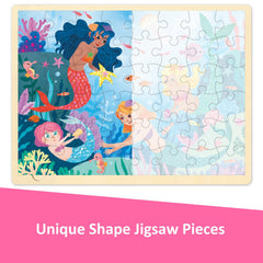 MoinKidz wooden puzzle tray storage keeps all 48 pieces organized and ready for play