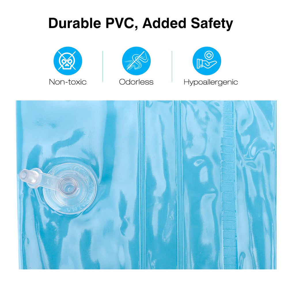 MoKo inflatable arm bands are easy to inflate and deflate for travel.