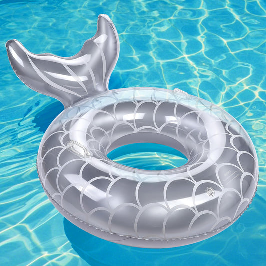 MoKo inflatable swimming ring with handles for adults offers sturdy buoyancy.