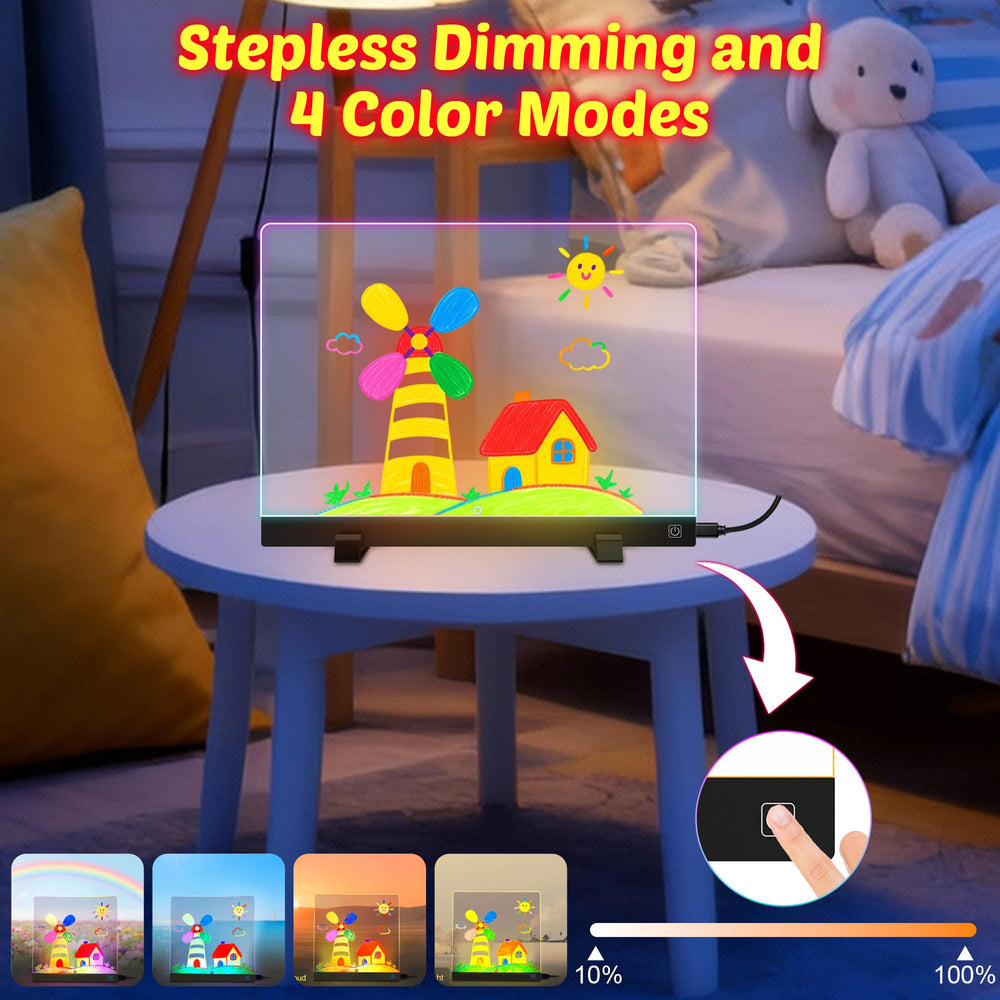 MOKOQI Kids LED drawing board travel-doodle ready for trips