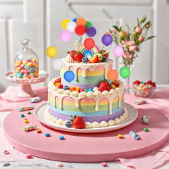 Molain vibrant rainbow toppers enhance dessert displays