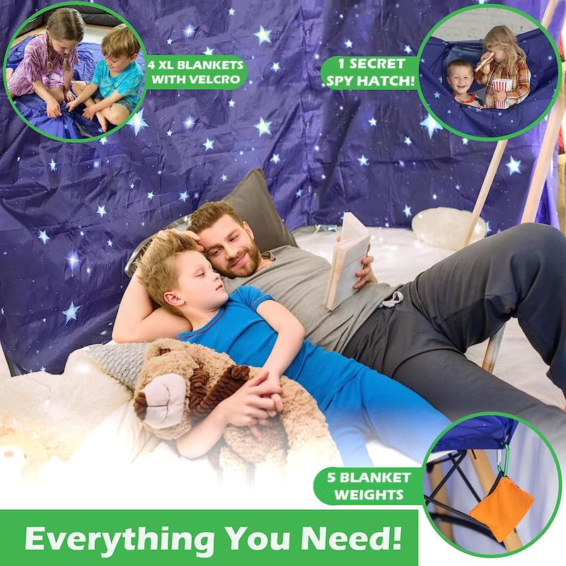 Molcey velcro straps secure blankets quickly for sturdy fort setups.