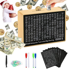 MoliDow money saving box durable wood construction suitable for desks and rooms