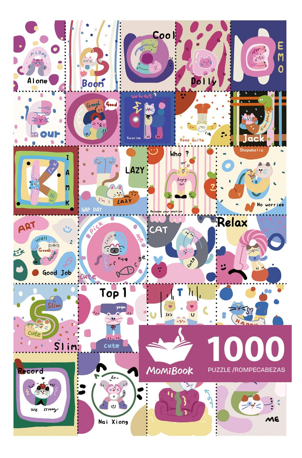MOMIBOOK cat meow language 1000-piece puzzle for immersive adult puzzle play and stress relief