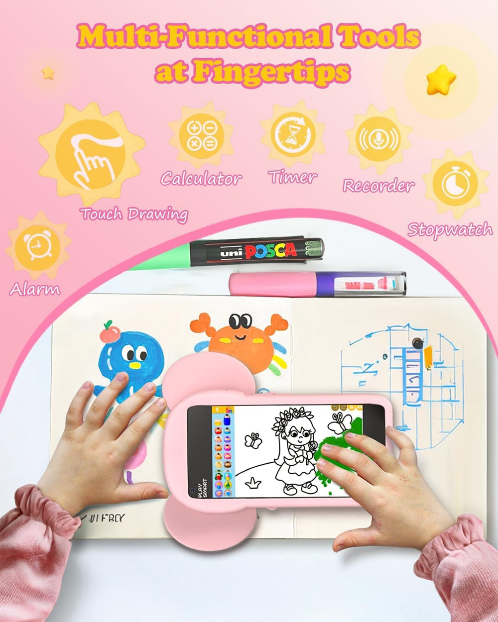 Momilla Kids Phone packaging box presents a gift-ready device for holidays or birthdays.