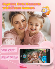 Momilla Kids Phone screen with game icons emphasizes 220+ educational activities.