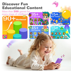 Momilla kids phone toy back view showing a durable shell for daily adventures.
