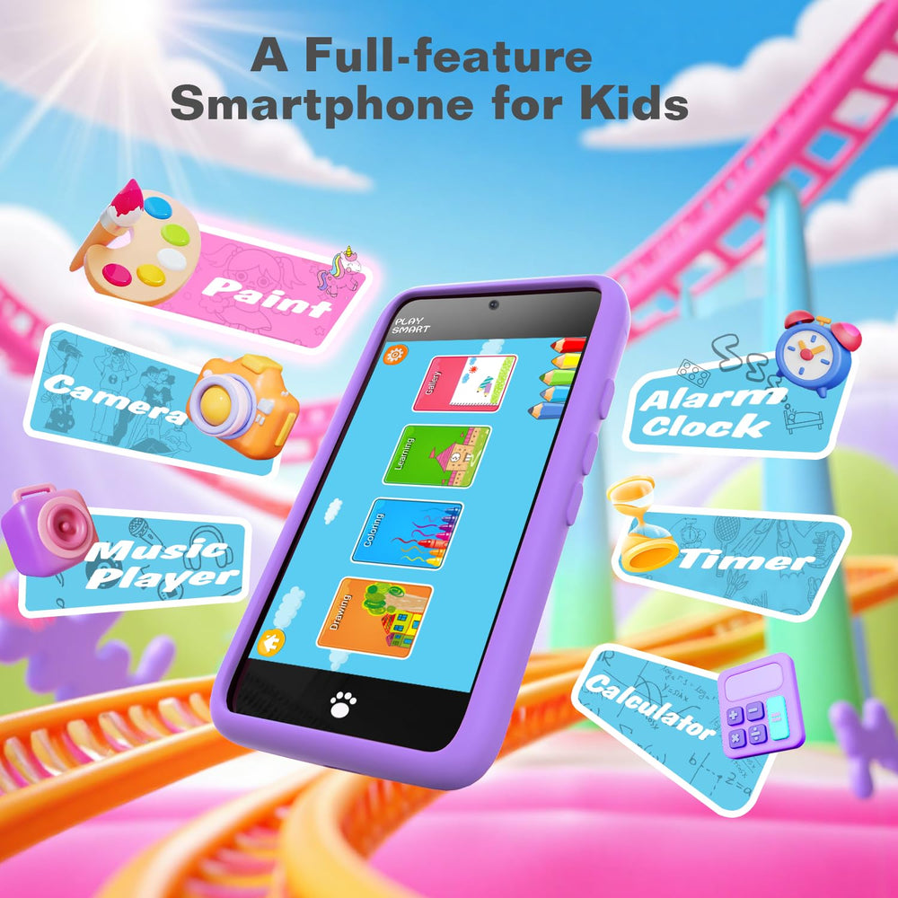 Momilla kids phone toy dual cameras inviting photo based storytelling and creativity.