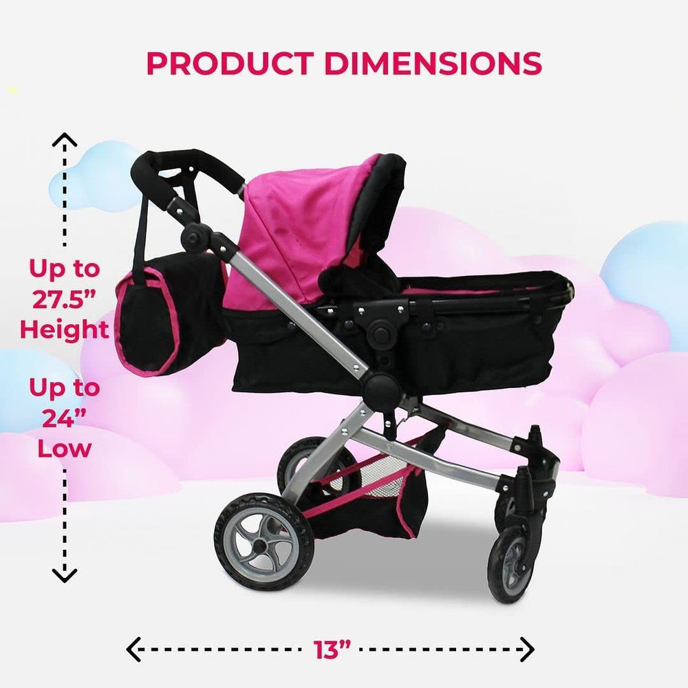 Mommy and Me Babyboo doll pram adjustable handle for comfortable steering