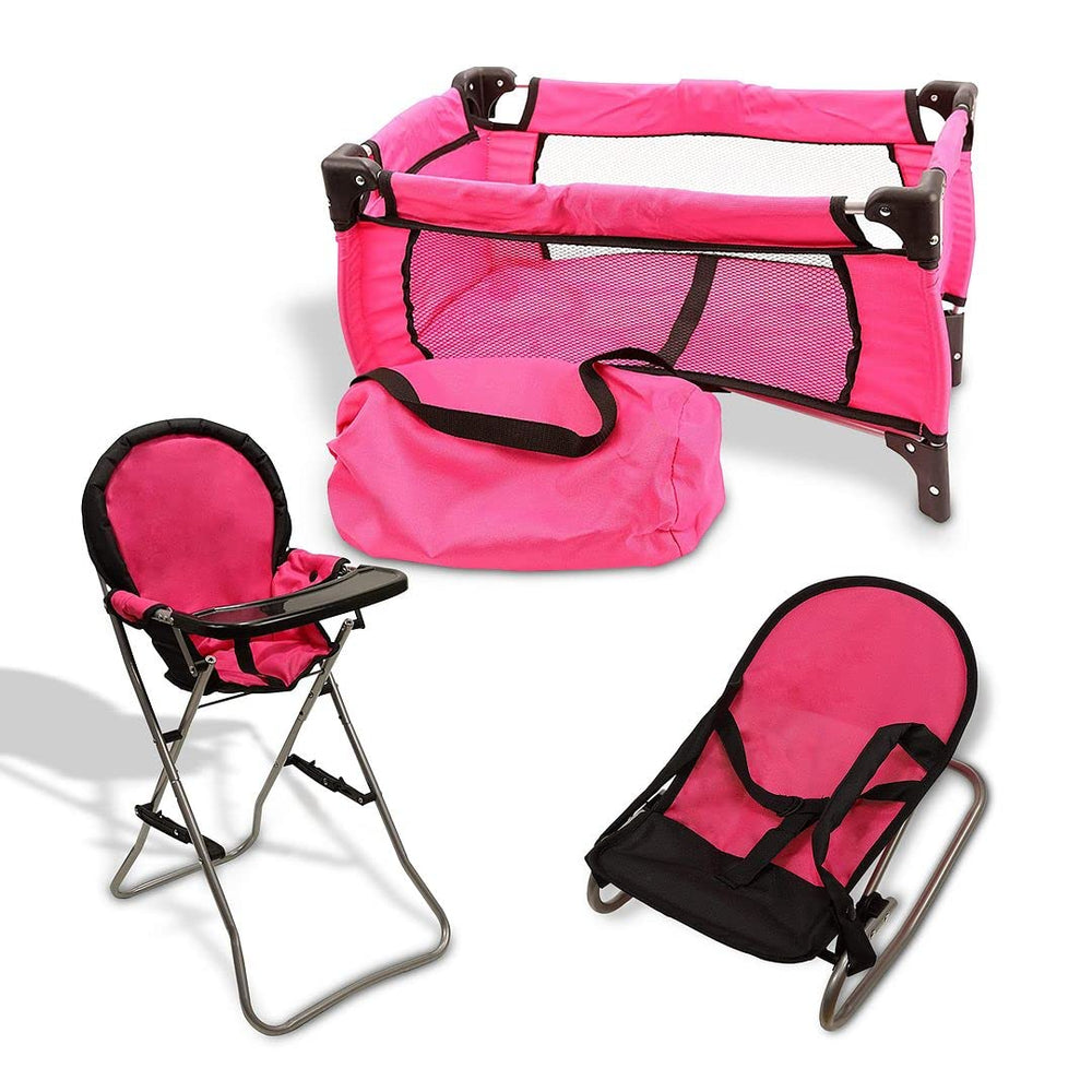 Mommy & Me pink doll accessories set for 18-inch dolls, great for imaginative play.