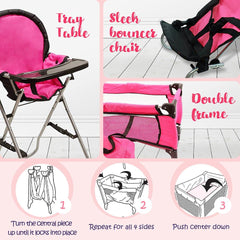 Mommy & Me pink doll crib Pack N' Play for naptime and gentle care.