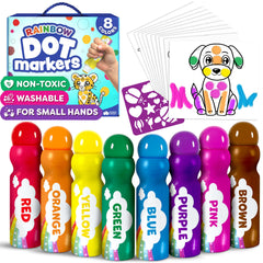 Momo & Nashi dot markers for toddlers in action, mess-free creativity.