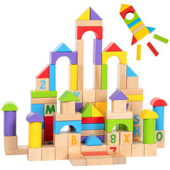 MOMOARI alphabet and number wooden blocks set for learning letters and numbers.
