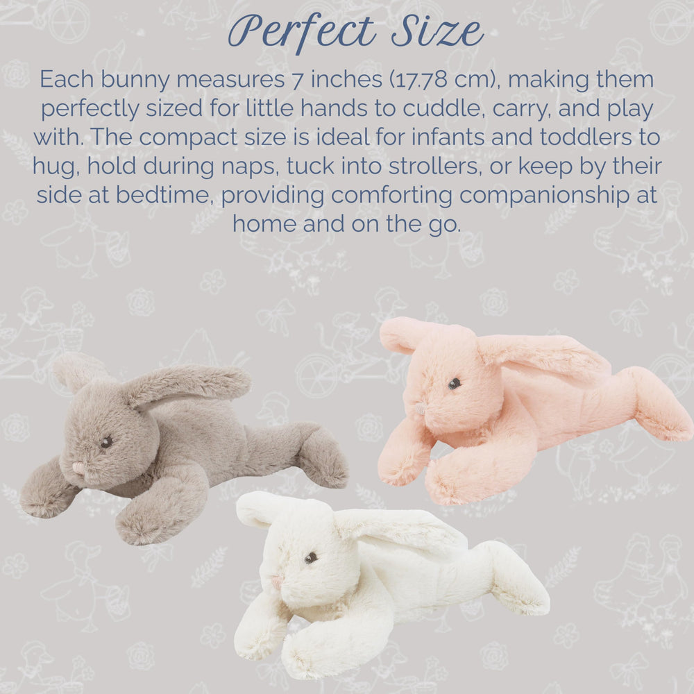 MON AMI Button Bunny Plush in crib scene adds cozy nursery charm for sleep time.