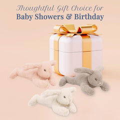 MON AMI Button Bunny Plush fabric is easy to care for with spot-cleaning.