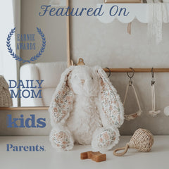 MON AMI Faith bunny displayed in nursery for soothing, stylish decor.