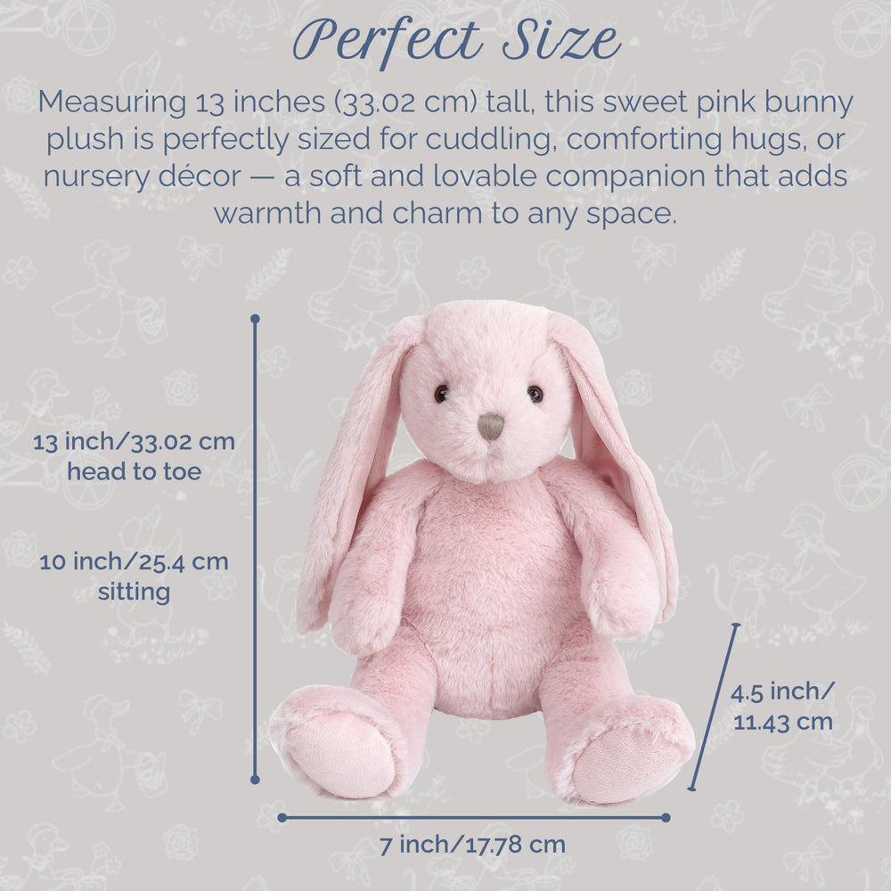 MON AMI Rosie the Bunny plush shows embroidered face detail for a friendly, trusted companion.