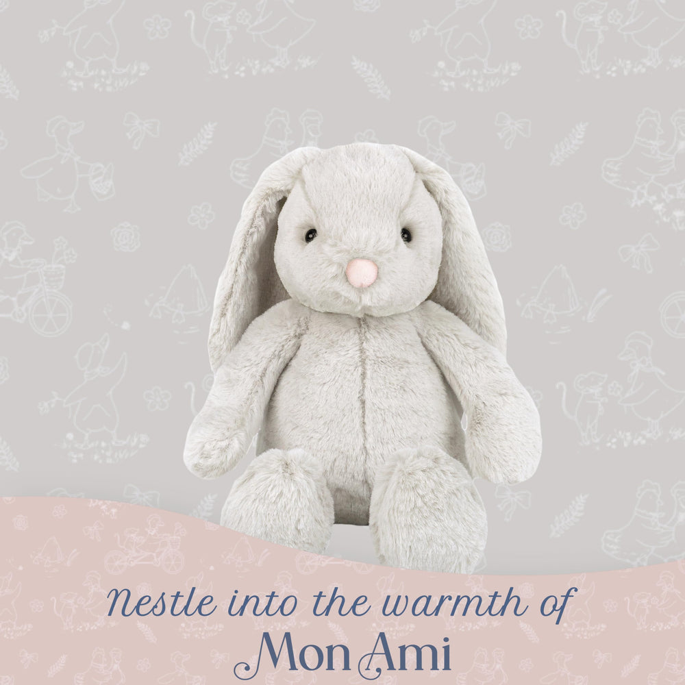 MON AMI Sterling Bunny enhances Easter decor with soft presence.