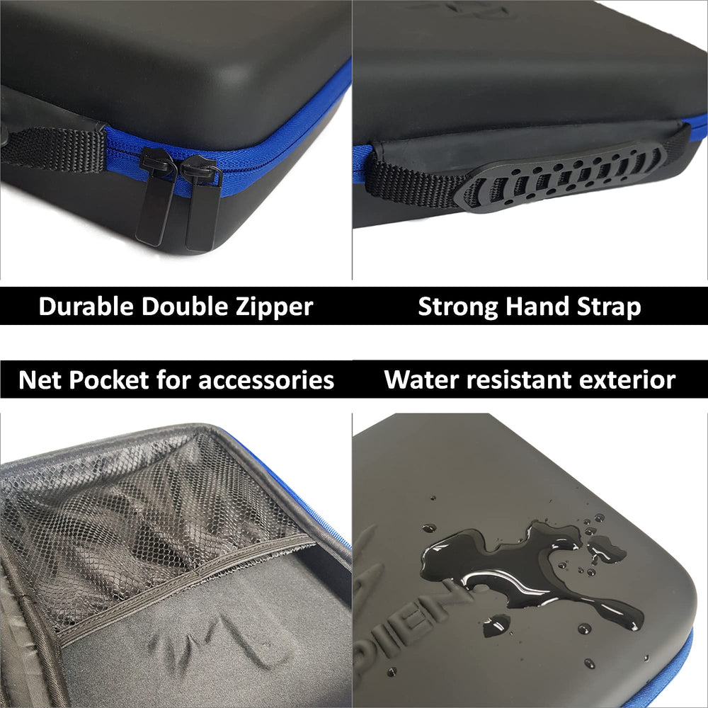 MONGPIENS Battling Tops Case interior demonstrates custom-cut foam slots for protection.