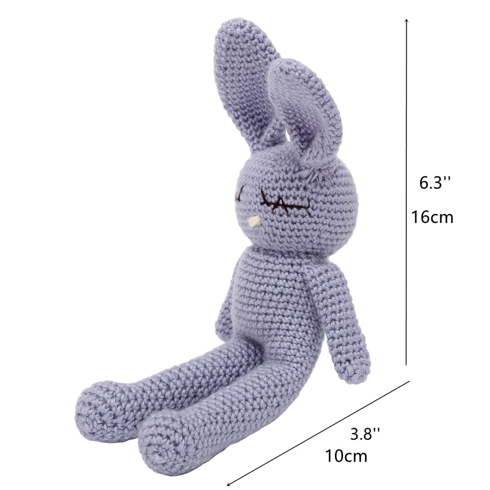 Moni's Choice baby sleep toy blue crochet bunny for gentle nighttime comfort