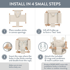 Portable design enables quick indoor and outdoor setup wherever your child loves to swing.