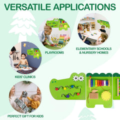 Monläurd Crocodile Busy Board kids playing to develop motor skills