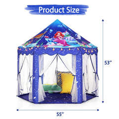 Monobeach Mermaid Princess Tent ready-to-assemble with poles and connectors