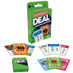 Monopoly Deal card game deck with 110 cards for fast rounds